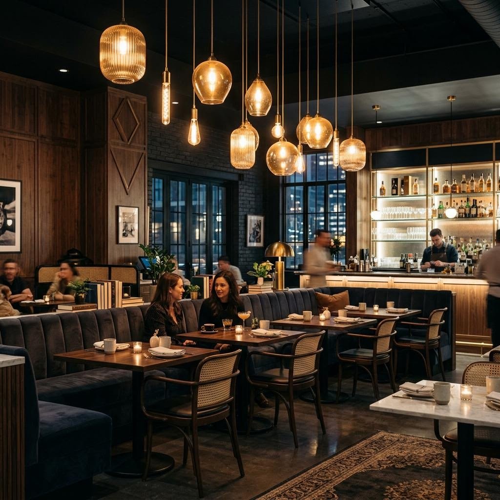 Modern cafe seating